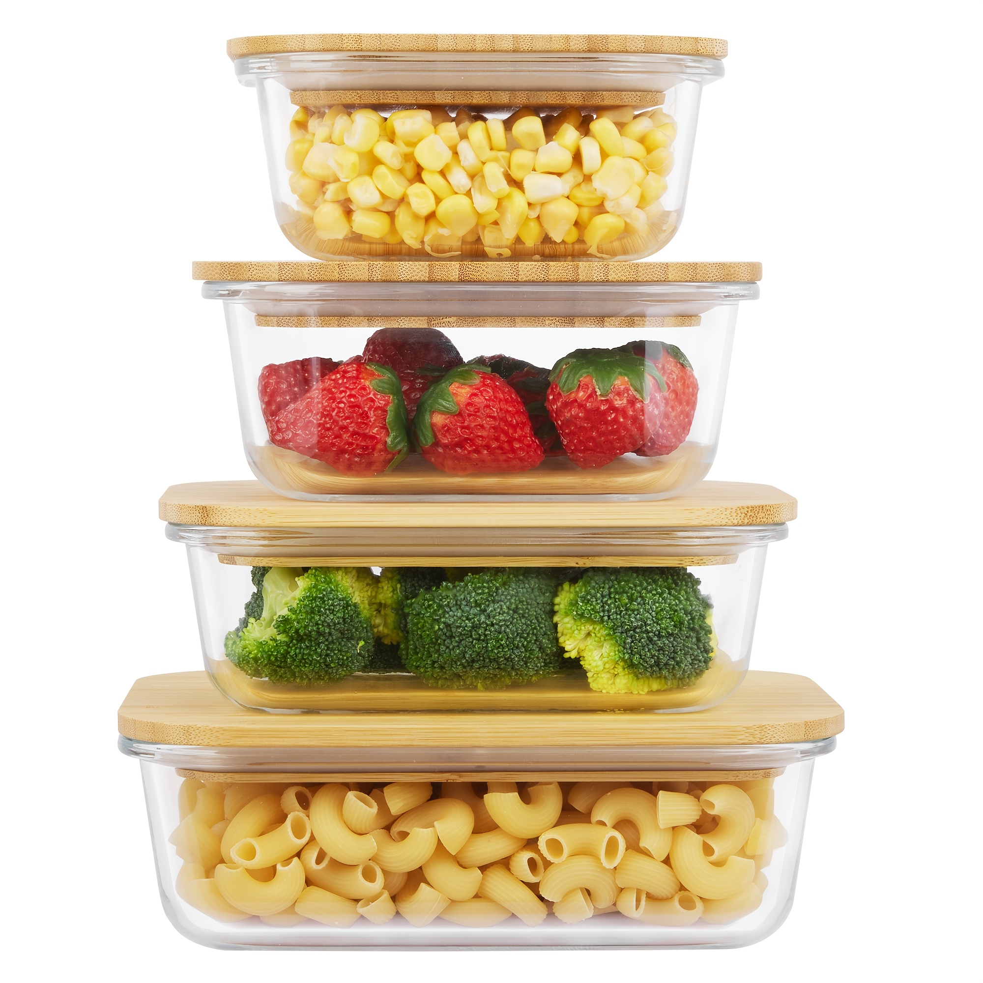 Meal Prep Lunch Boxes - 8pcs(4pcs Containers And 4pcs Lids) Food
