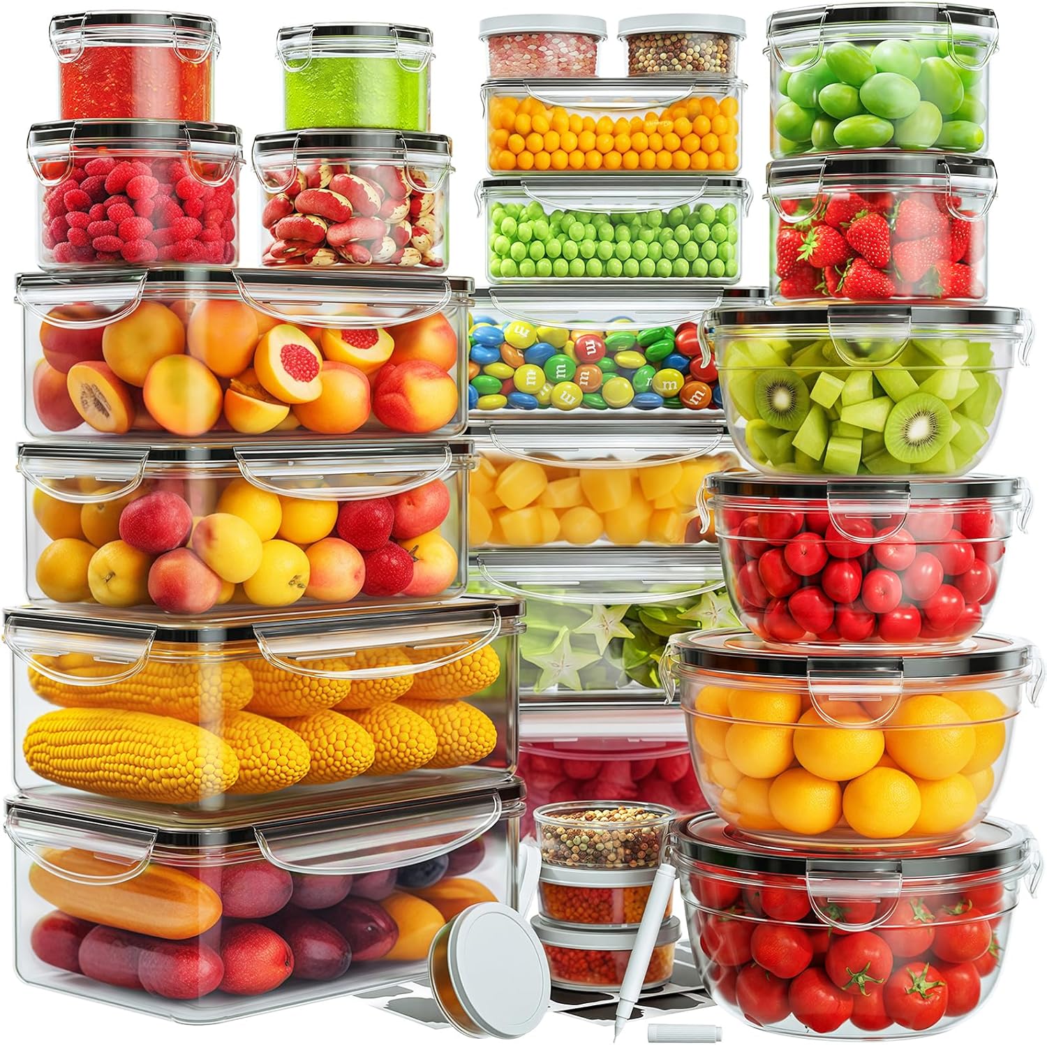 Meal Prep Containers - 52 PCS Food Storage Containers with