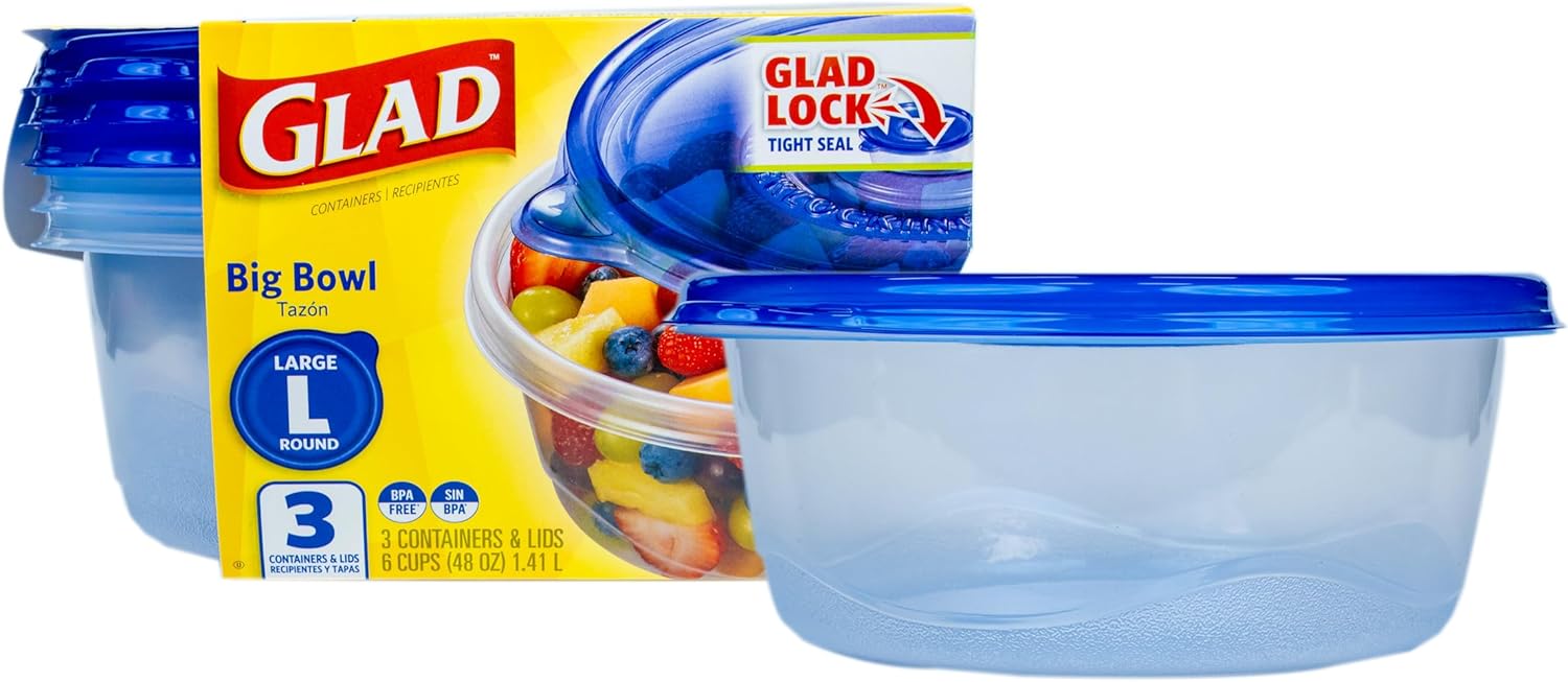 Meal Prep Containers - 48 oz Round Food Storage Containers