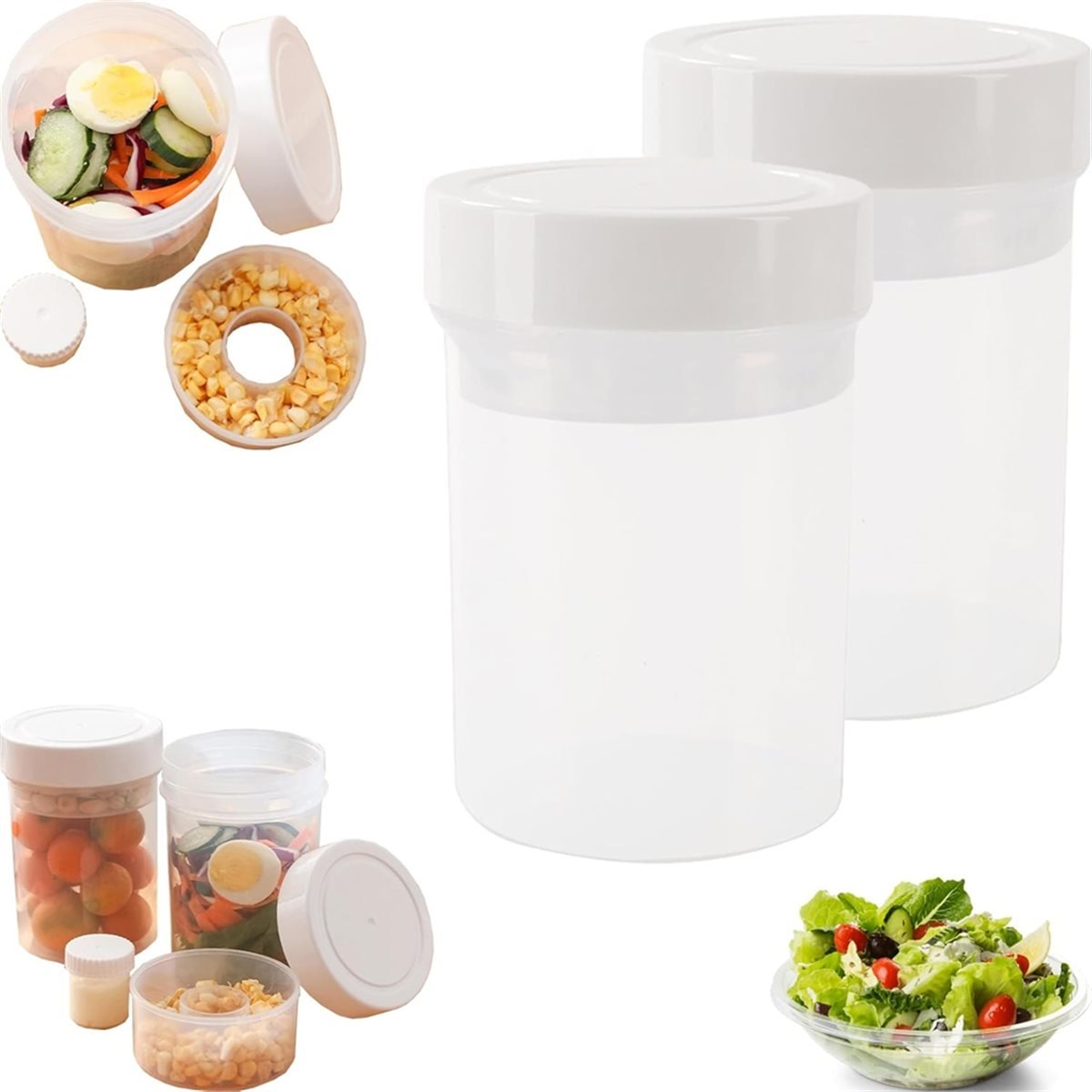 Leakproof Salad Jars - Wet/Dry - đánh giá và giá Meal Prep Jar Salad