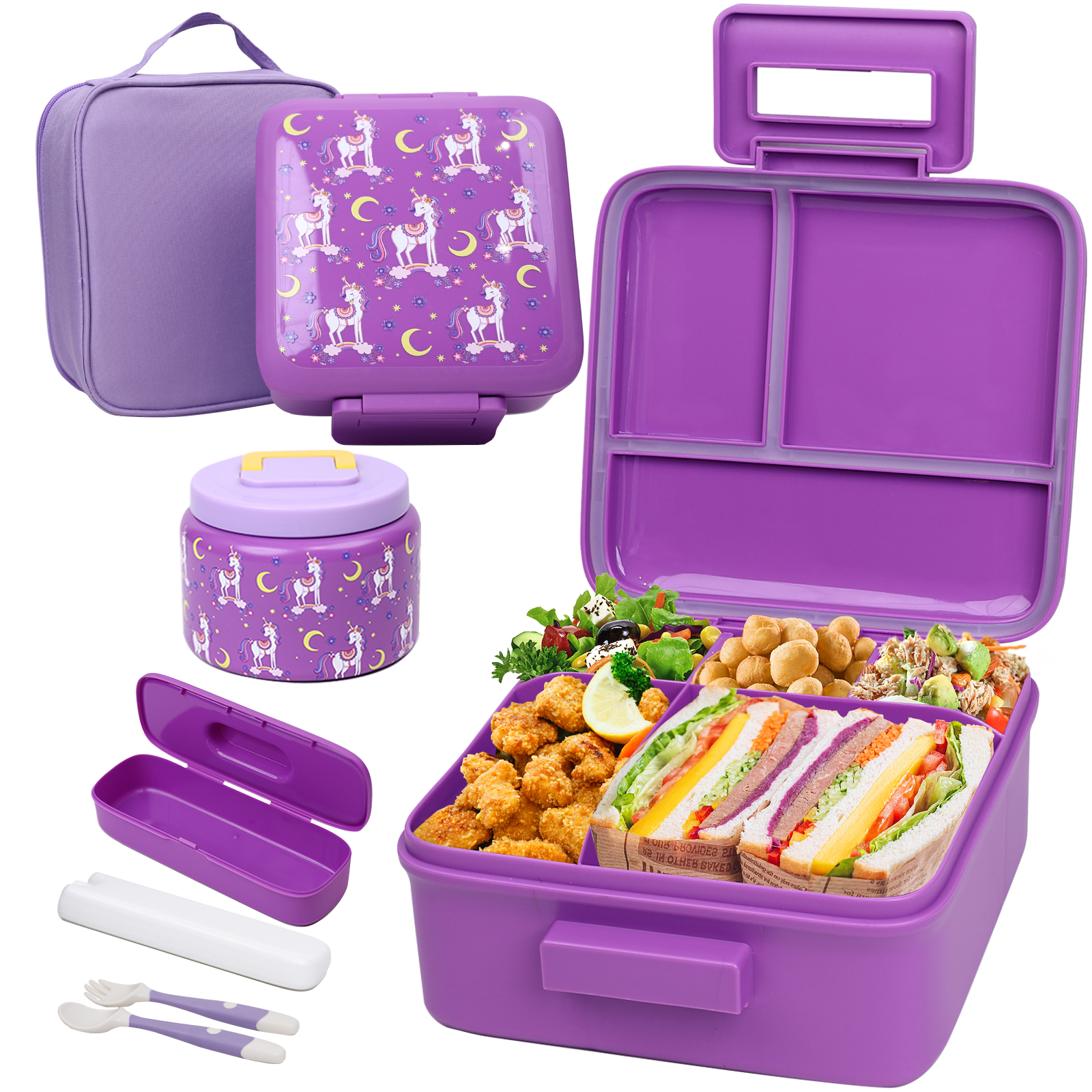 Bento Lunch Box for Kids With  - đánh giá và giá Meal Prep Lunch Boxes
