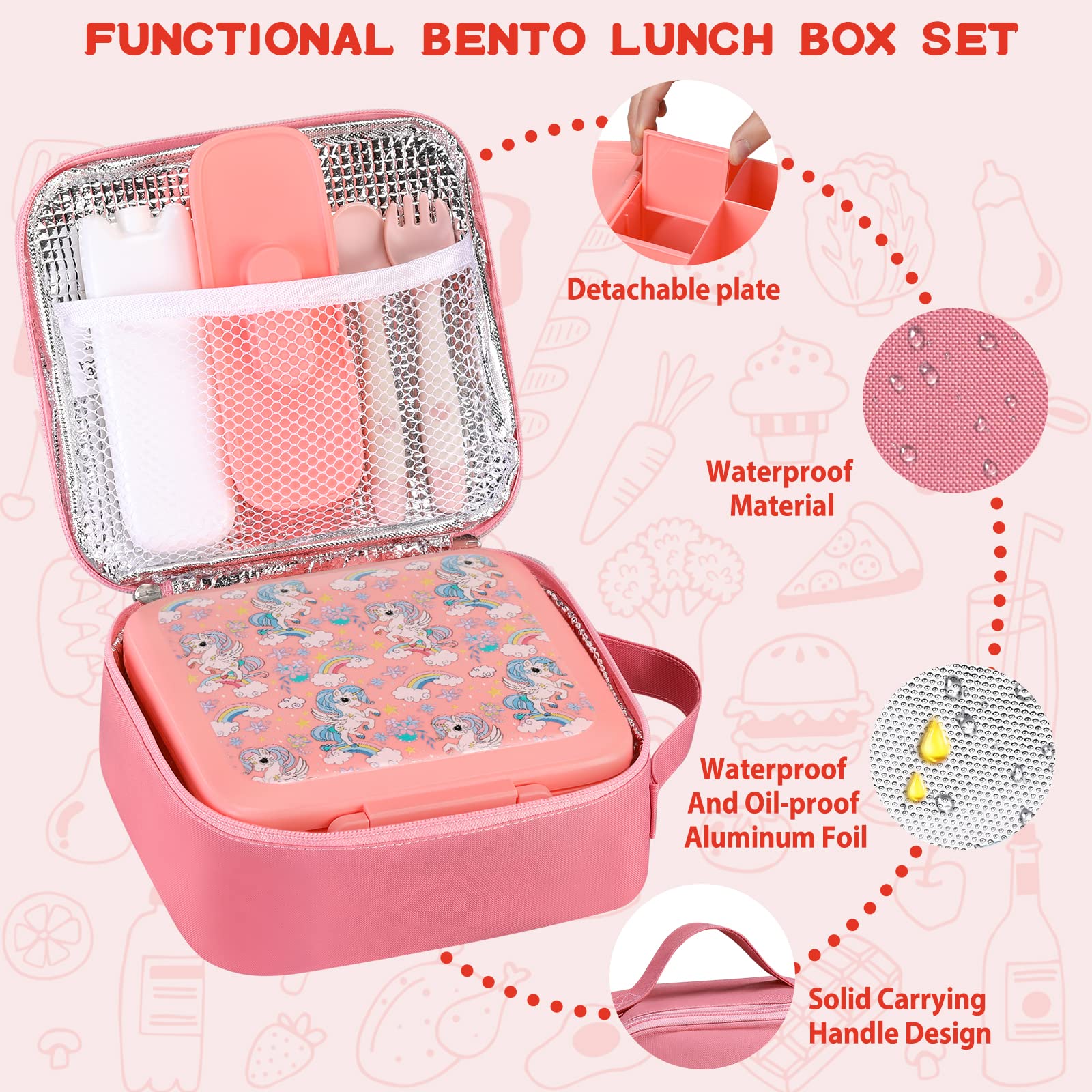 Bento Lunch Box for Kids With  - đánh giá và giá Meal Prep Lunch Boxes
