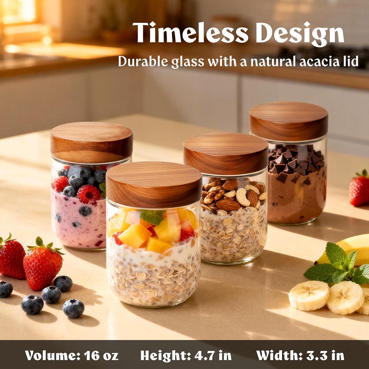 Overnight Oats Containers with - đánh giá và giá Meal Prep Containers