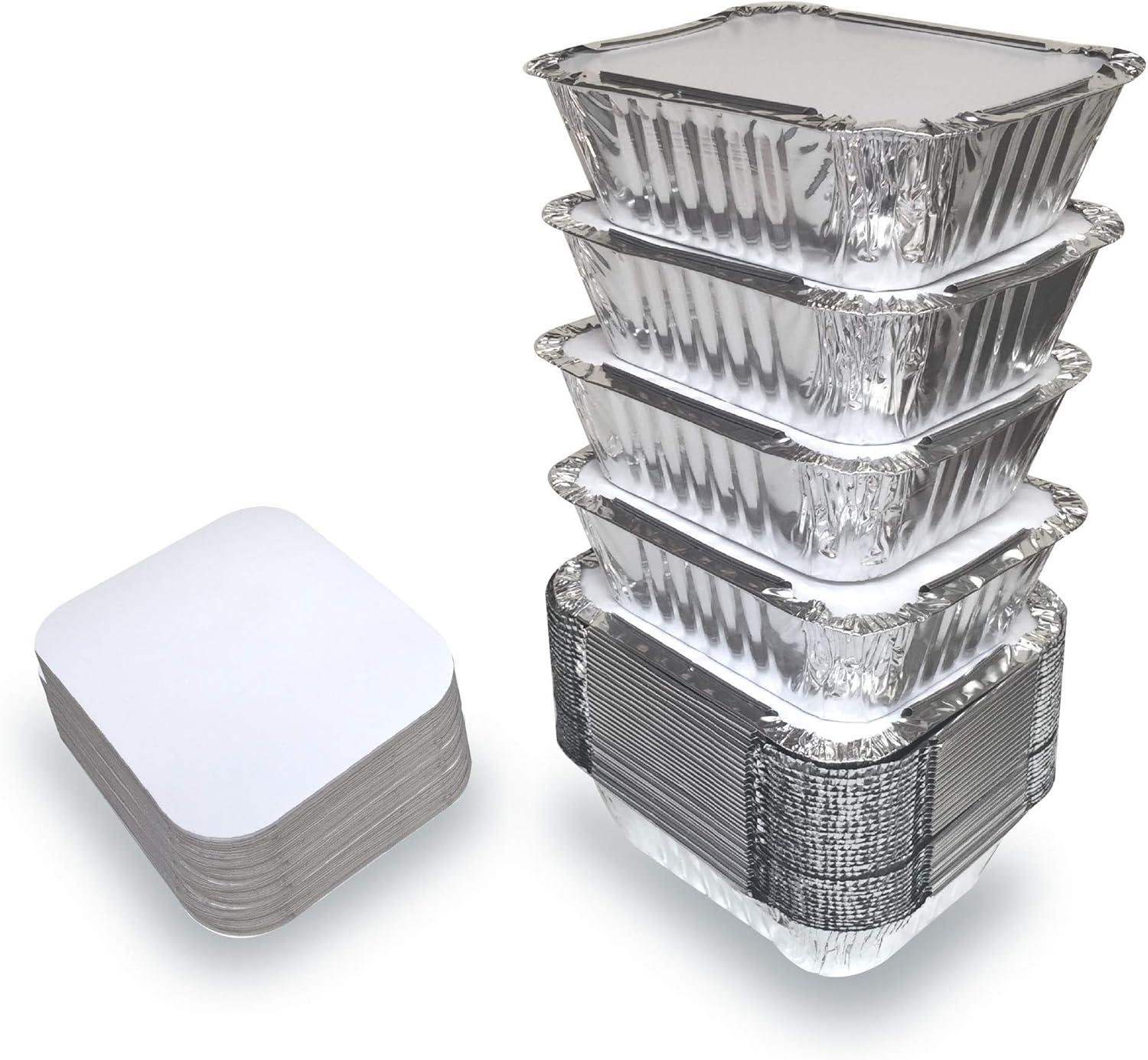 55 Pack Small Foil Pans with L - đánh giá và giá Meal Prep Containers