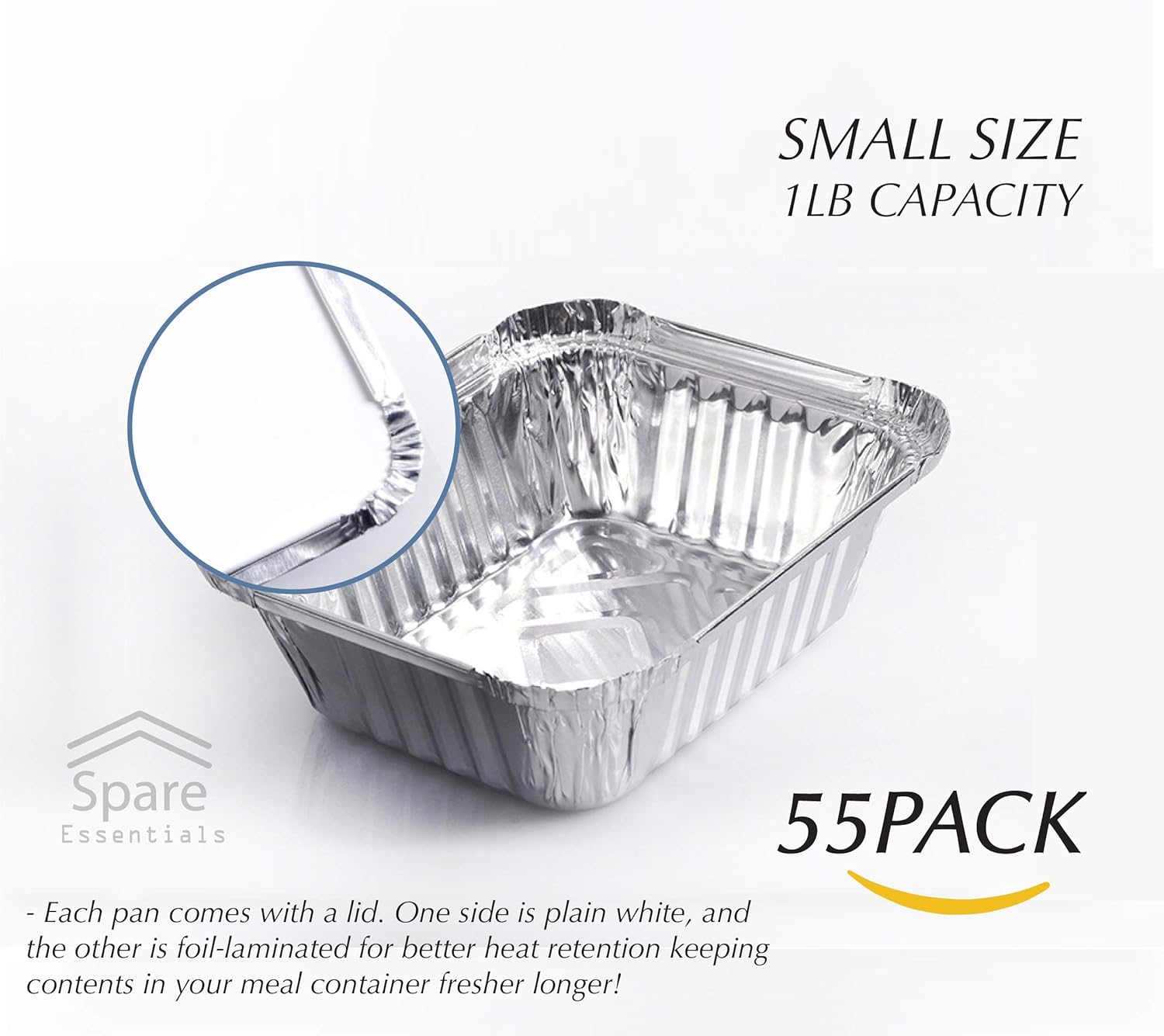55 Pack Small Foil Pans with L - đánh giá và giá Meal Prep Containers