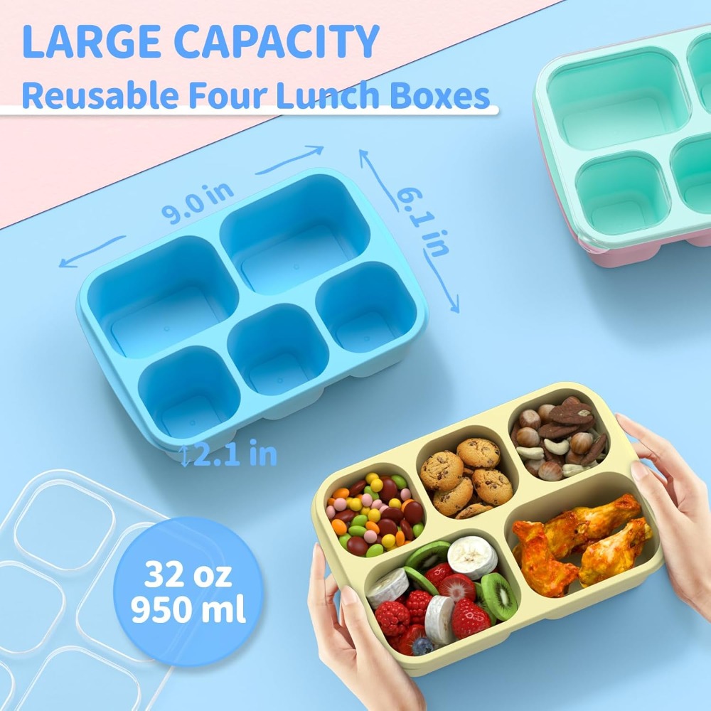 Bento Box Adult Lunch Box - 4  - đánh giá và giá Meal Prep Yellow