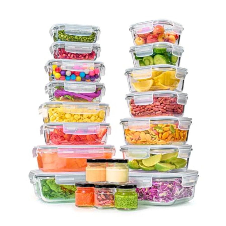 40pc Set Glass Food Storage Co - đánh giá và giá Meal Prep Lunch Boxes