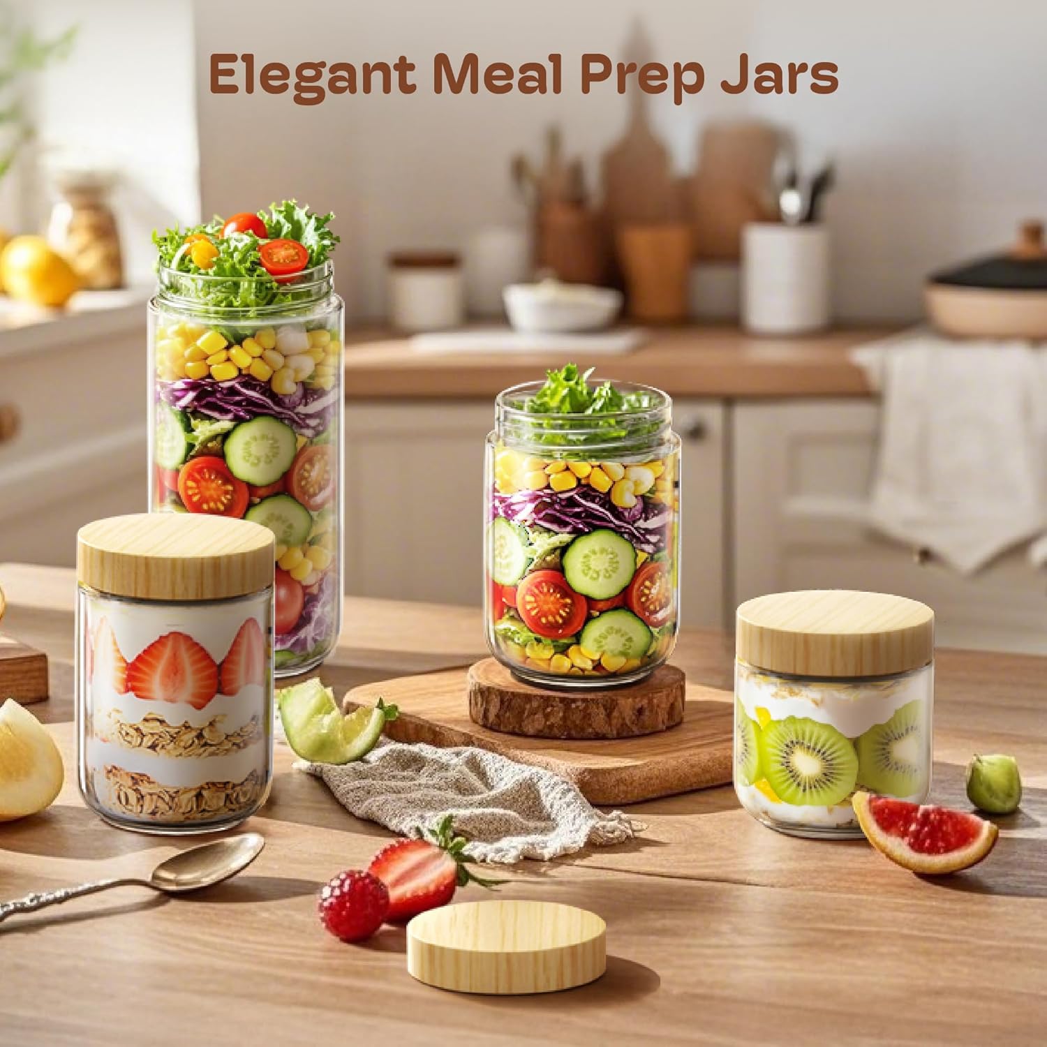 4 Pack 10oz Overnight Oats Con - đánh giá và giá Meal Prep Jar Salad