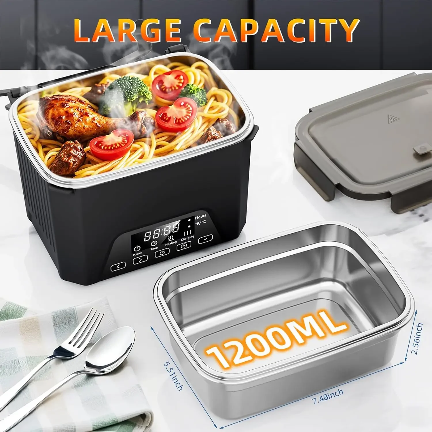 Cordless Electric Lunch Box, 1 - đánh giá và giá Meal Prep Lunch Boxes