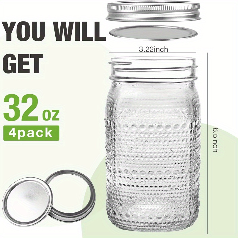 Mason Jars 32 Oz with Lids Wid - đánh giá và giá Meal Prep Jar Salad