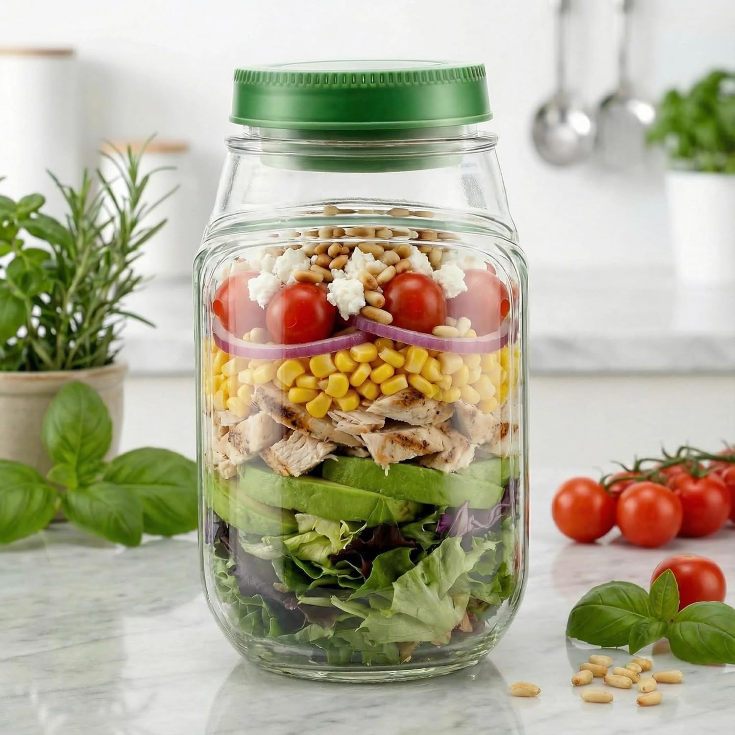 Salad Jar with Side Opening, M - đánh giá và giá Meal Prep Jar Salad