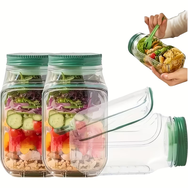 Salad Jar with Side Opening, M - đánh giá và giá Meal Prep Jar Salad