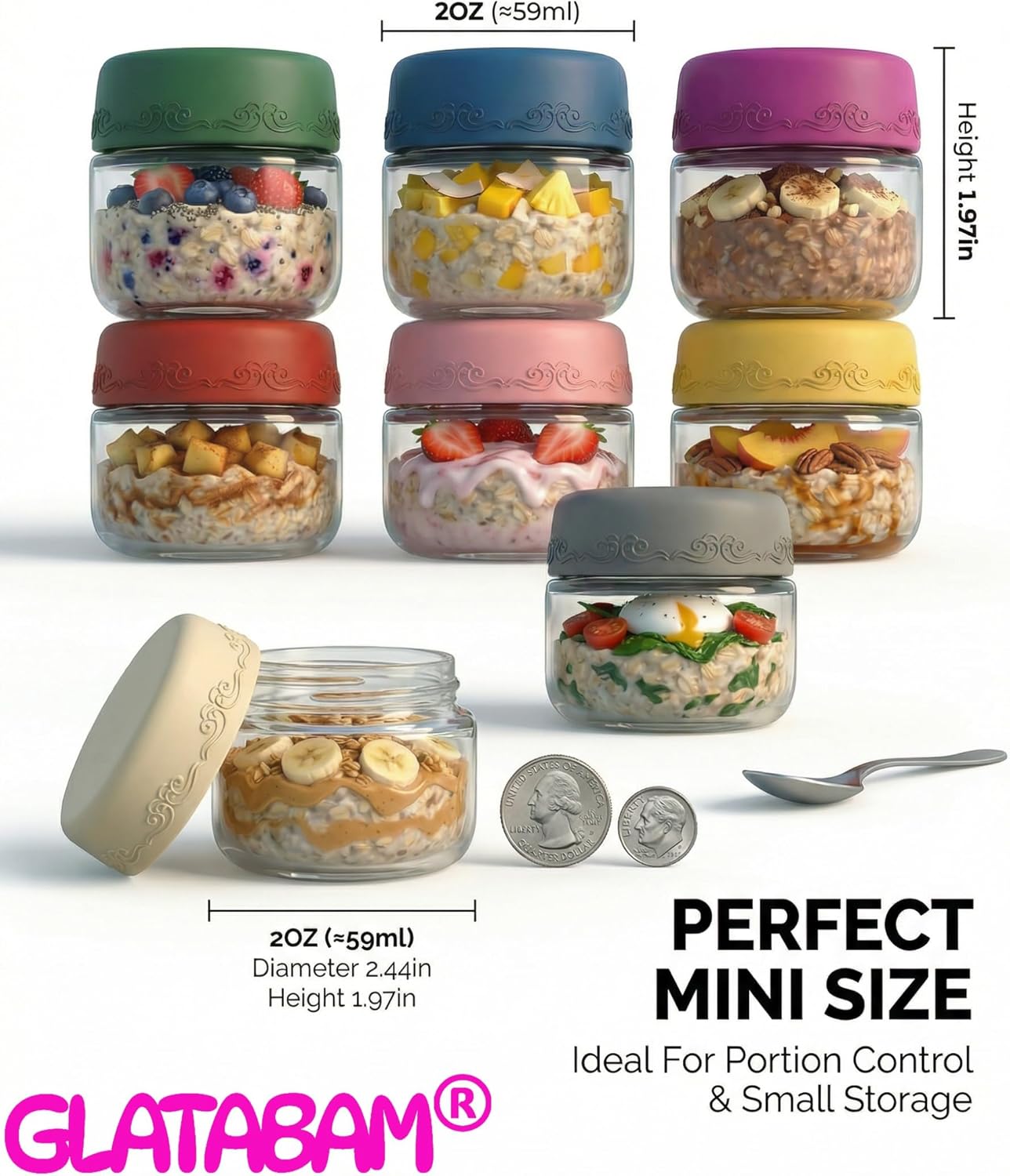 2 oz Salad Dressing Jars 8 Pac - đánh giá và giá Meal Prep Jar Salad