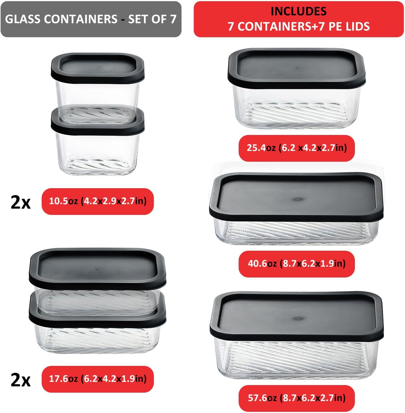 7 Pack Glass Meal Prep Contain - đánh giá và giá Meal Prep Containers