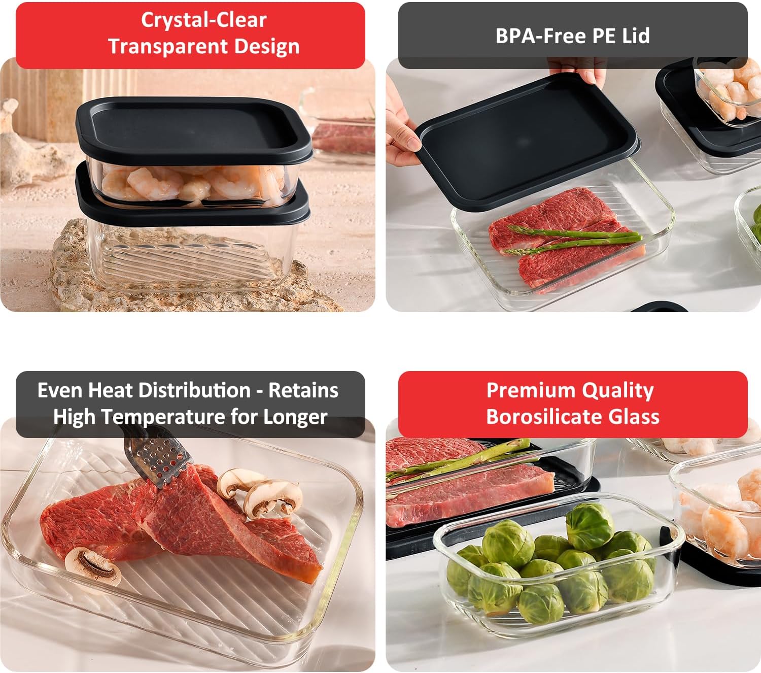 7 Pack Glass Meal Prep Contain - đánh giá và giá Meal Prep Containers