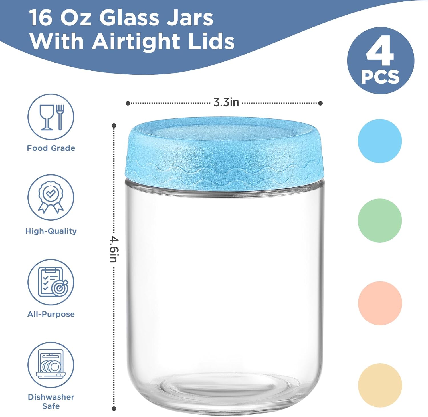 16 Oz Overnight Oats Container - đánh giá và giá Meal Prep Jar Salad