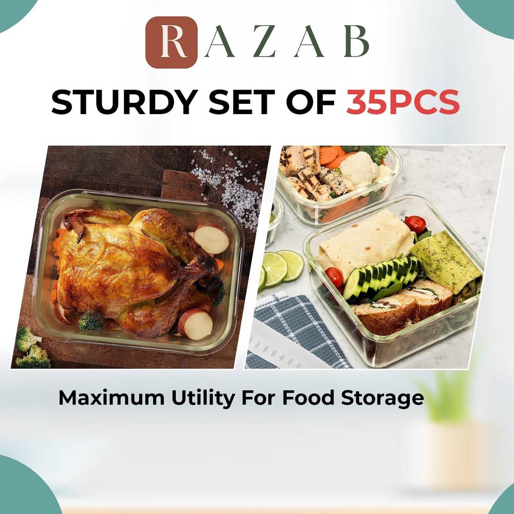 Pc Set Glass Food Storage Cont - đánh giá và giá Meal Prep Containers