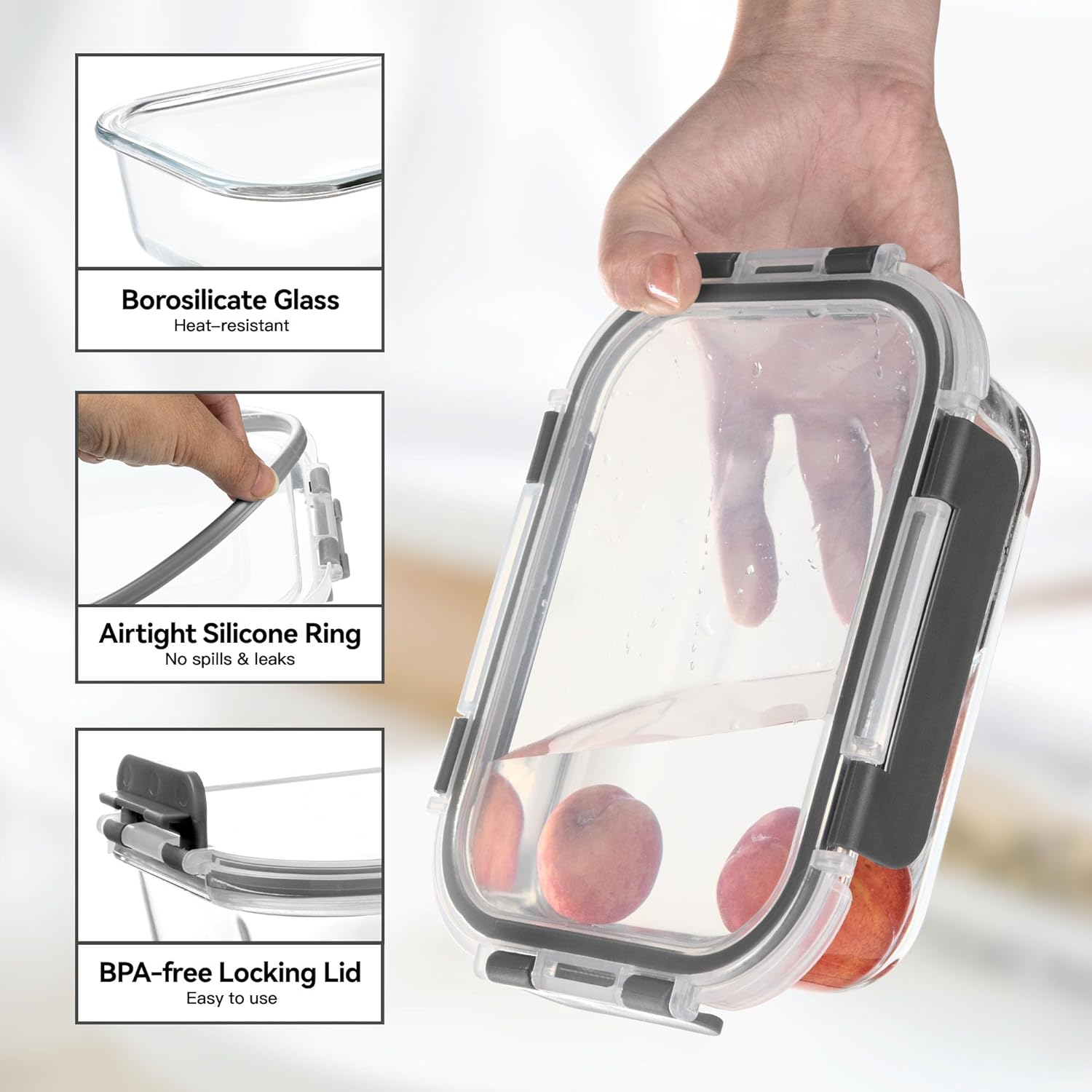 Glass Food Storage Containers, - đánh giá và giá Meal Prep Containers